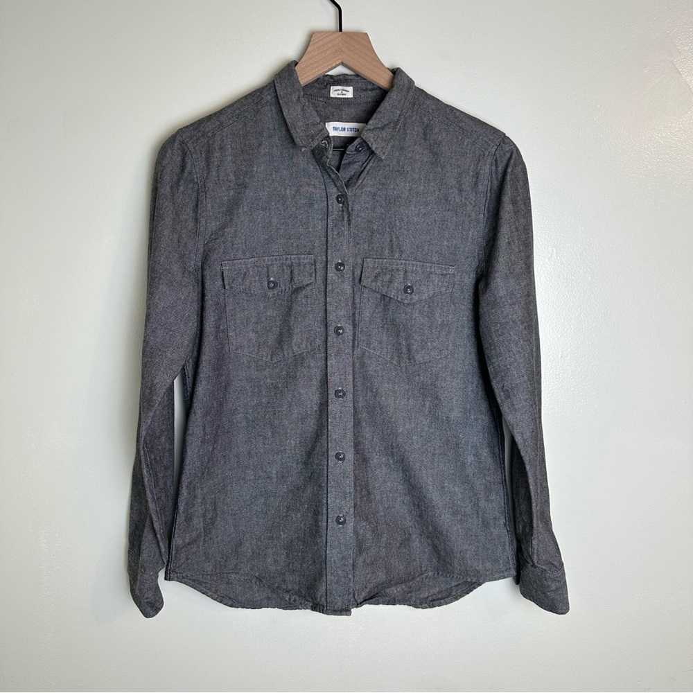 Taylor Stitch Casual Button Down Shirt, Size S, Gray